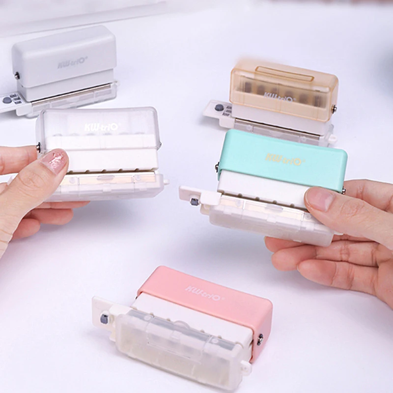 Handheld Mini 6 Hole Paper Puncher 5.5mm Aperture Versatile Scrapbook DIY Paper Cutter Ideal for Students Office Use