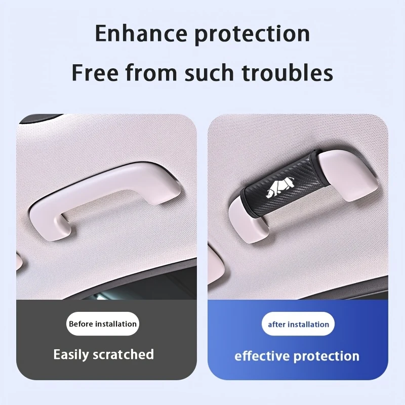 Suitable for Suzuki Rhinoros car PU leather handle covers for car roof door handles and car interior protection.