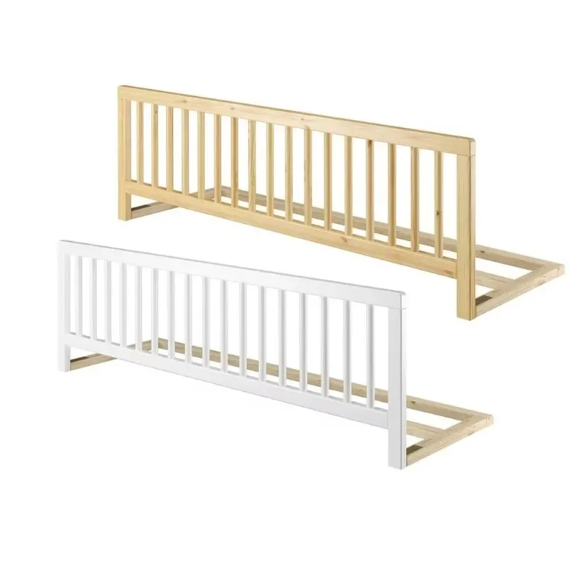 Solid wood crib with safety rails, sleepable and adjustable bed frame for newborns