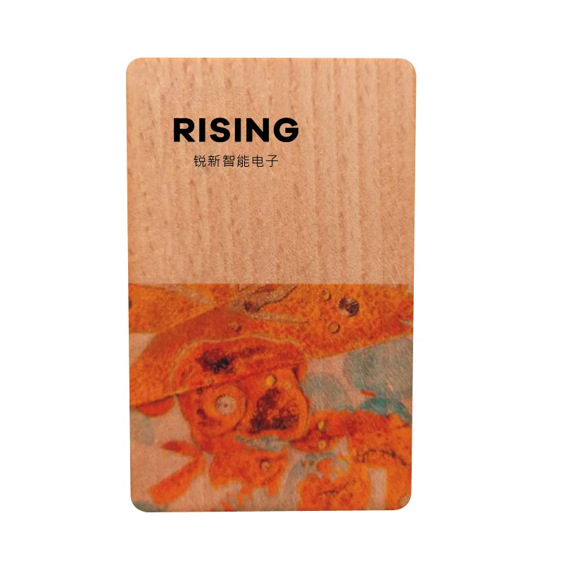 Carta per serratura NFC per hotel RFID diretta in legno di ciliegio personalizzata RUIXINRFID