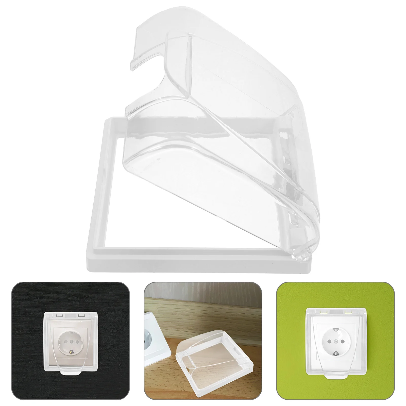

4Pcs Waterproof Plug Cover Transparent Adhesive Bathroom 86 Type Socket Protector Leak Proof Power Outlet Guard
