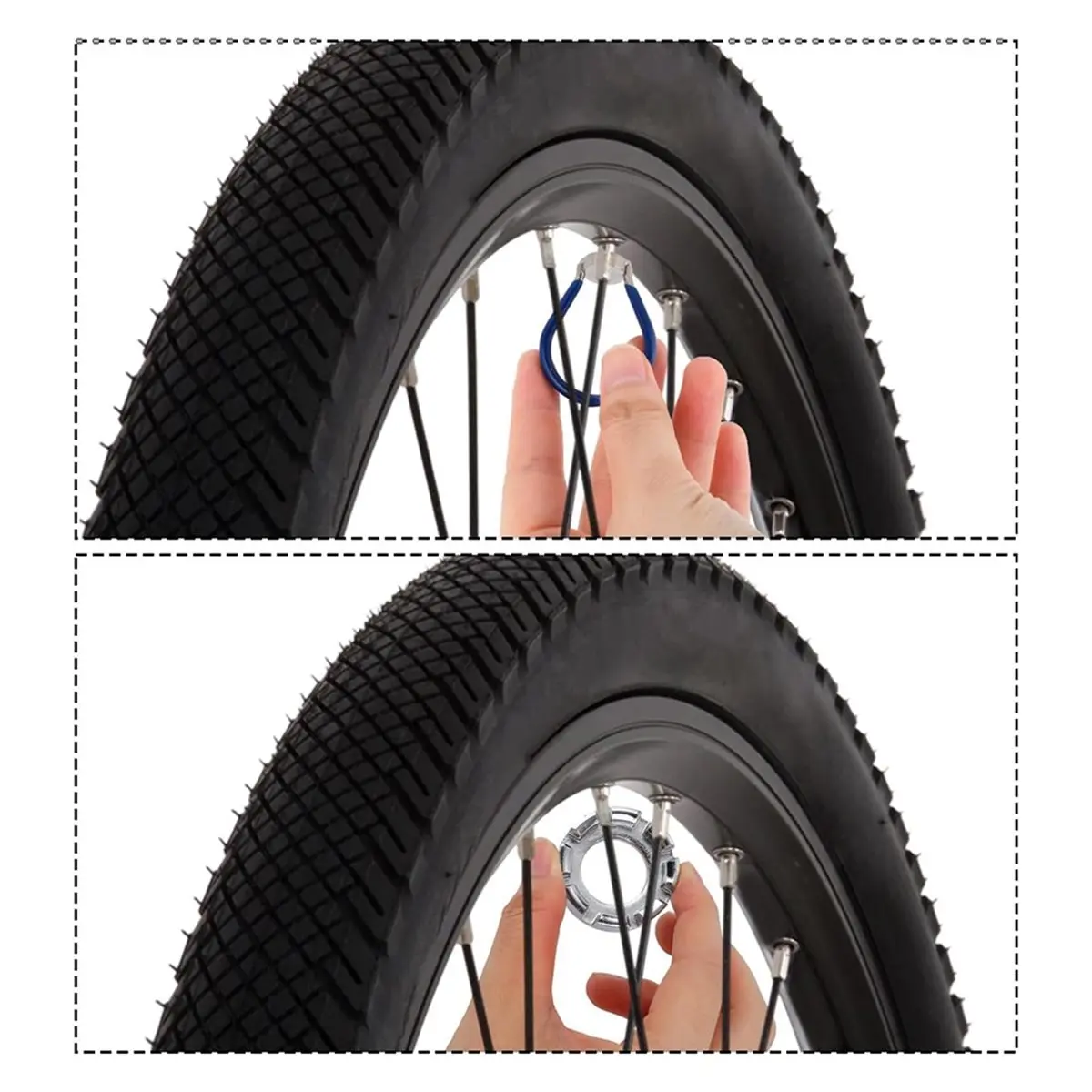 

(ABYM) 6pcs Universal Bicycle Spoke Wrench Set with Tire Levers, Ideal for Cycling Wheel Tension Adjustments and Repairs
