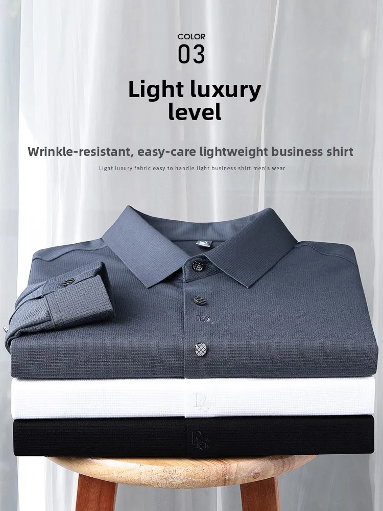  Slim Fit Men's irt Casual Long Sve Busin irt No Ironing Required Faionable Urban Sle All Season Use