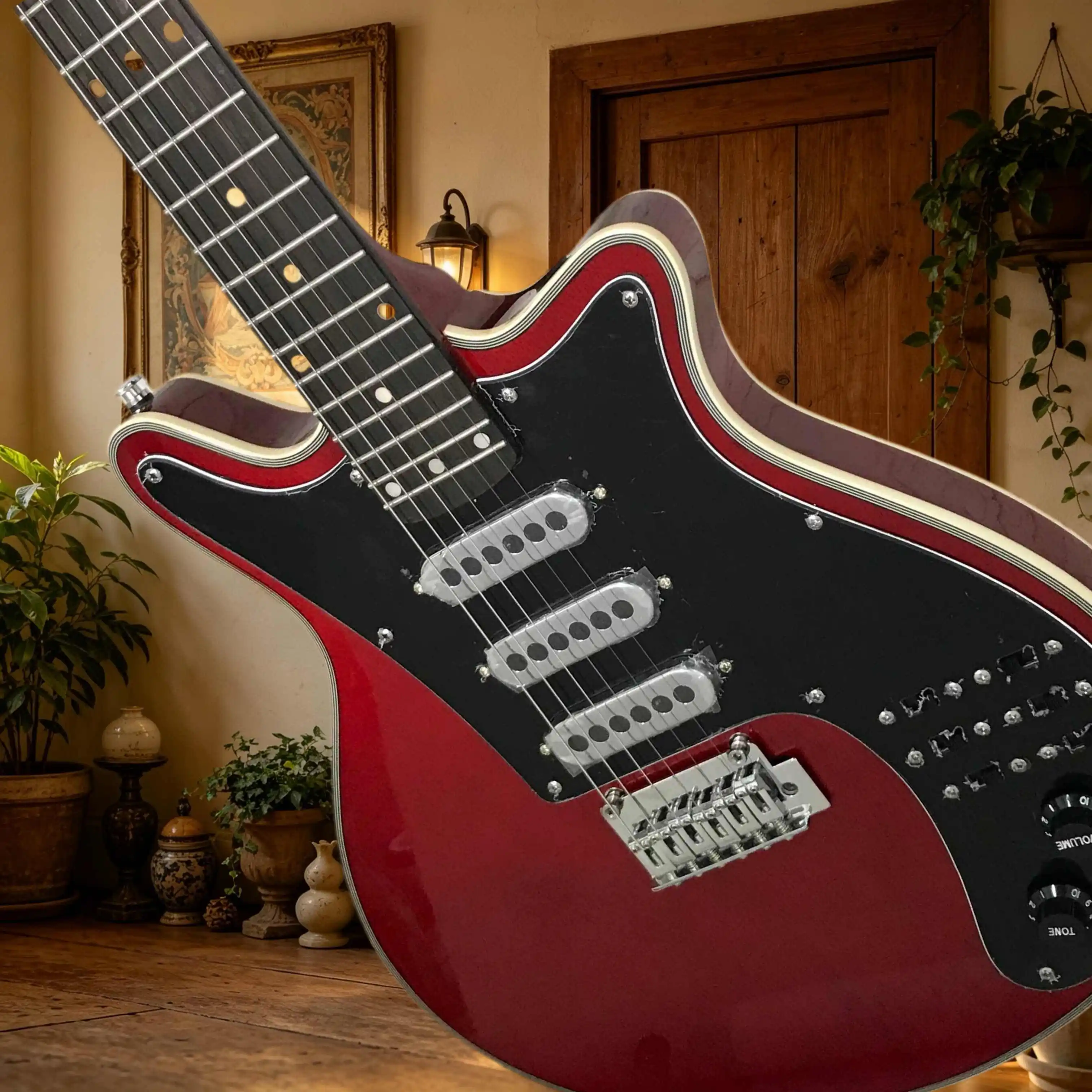 Guitare électrique à pont fixe, quincaillerie argentée, SSS American Twang, bordure en bois massif blanc multicouche, livraison gratuite