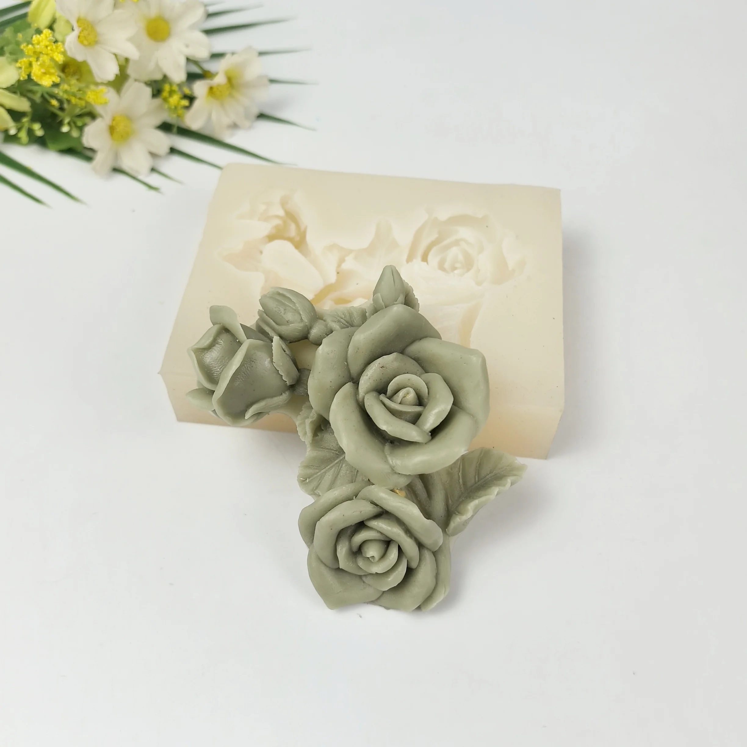 

Flower Silicone Mould Rose Leaf Mold Bloom Cake Mould 3D Fondant Cupcake Jelly Candy Chocolate Decoration Baking Tools HC0368