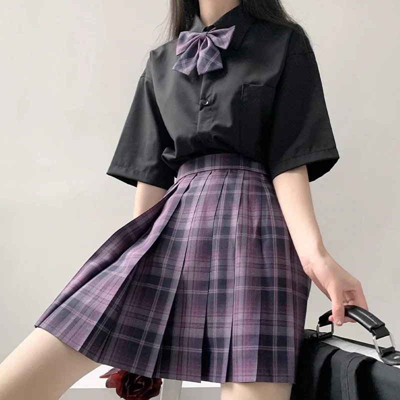 Uniforme japonés Jk Top para estudiantes, camisa para niñas, blusa rosa, uniformes coreanos de escuela secundaria, manga corta, blanco, negro, verde, azul