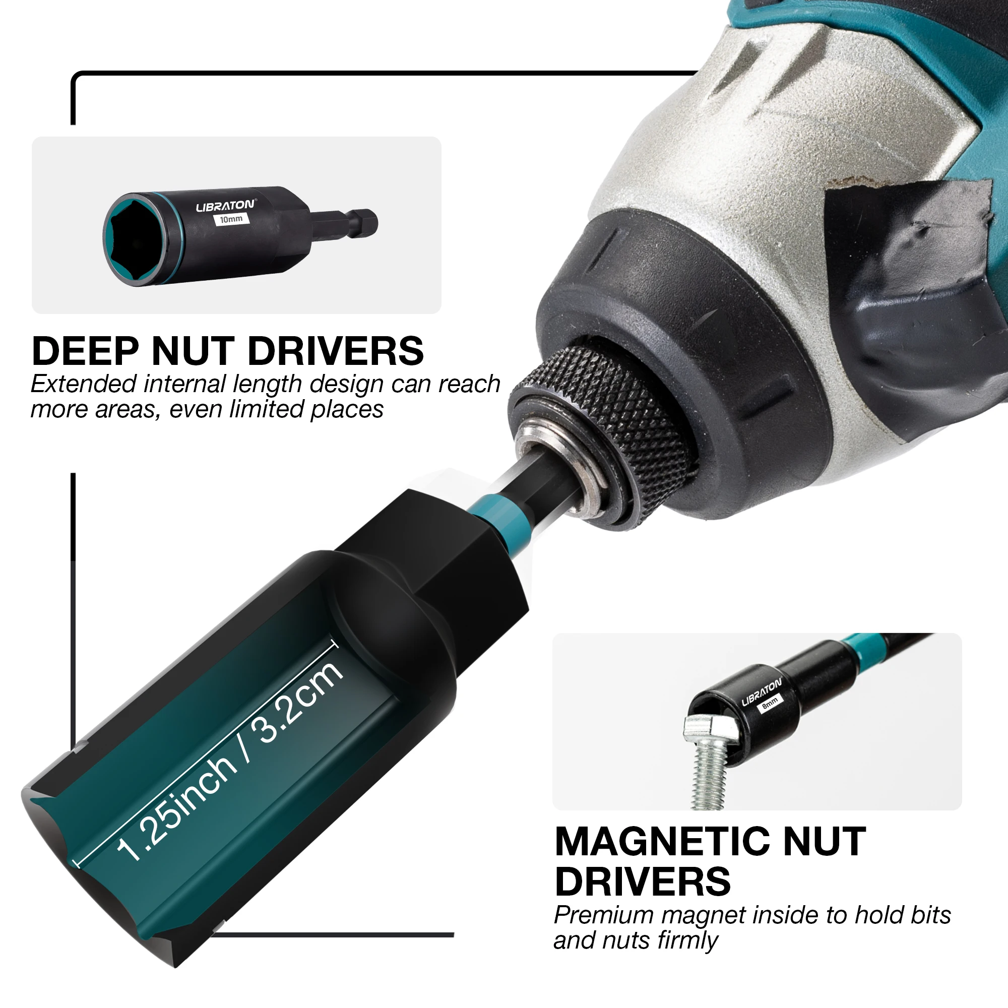 18 قطعة سائق المفك المغناطيسي مجموعة شنيور المفك مجموعة 1/4 "عرافة عرقوب رأس المفك بت مجموعة ل تأثير الحفر متري رأس المفك