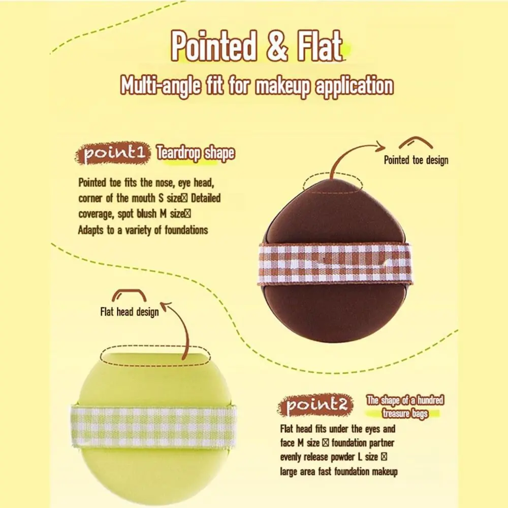 4PCS Super Soft Wet and Dry Makeup Puff Dry and Wet Use Mini Powder Puffs Comfortable Hold Good Resilience Pressed