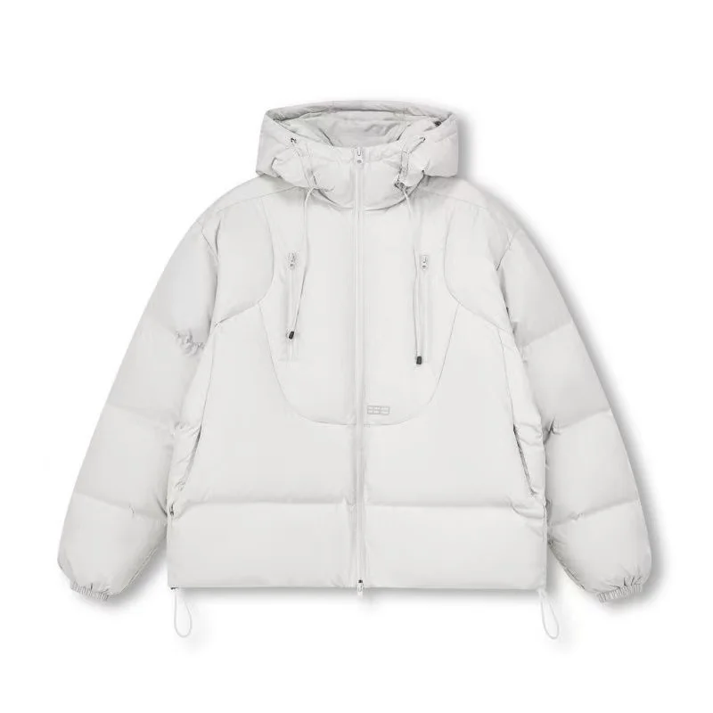 معطف شتوي جديد لعام 2025 من القطن بقلنسوة للرجال والنساء بلون سادة قصير فضفاض مناسب ملابس خارجية غير رسمية سترة دافئة وسميكة للرجال #6