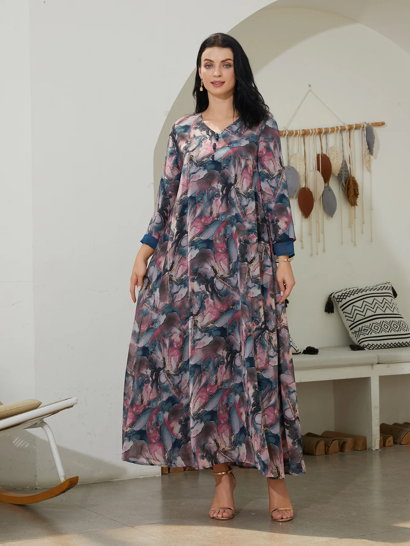 

Ид Абая женское платье мусульманская осень элегантное Дубай Vestidos Largos длинные платья кафтан арабский халат вечерние кафтан Джалабия Рамадан