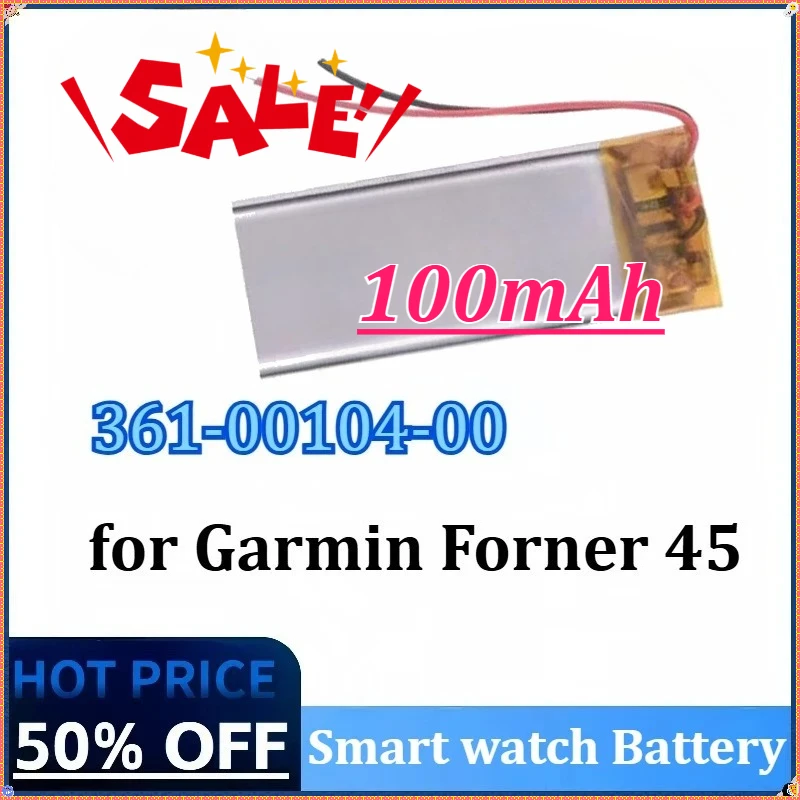 

100mAh New Smart Watch Battery 361-00104-00 361-00104-20 for Garmin Forner 45 High Capacity Batterie Newly upgraded Rechargeable