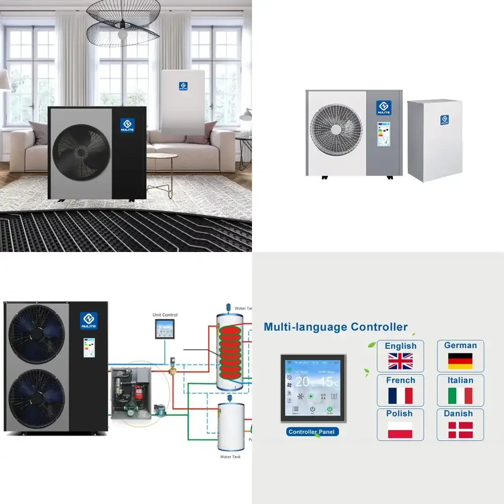 Bomba de Calor de Aire a Agua WIFI de Alto COP 10KW 15KW 20KW Mini Split DC Inverter Aire Acondicionado de China