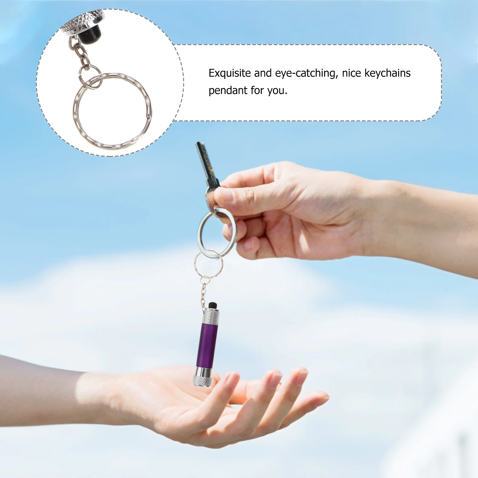 

5Pcs LED Light Flashlight Key Decoration Small Gift Decoration Durable Small Gift Stylish Bag Backpack Accessories