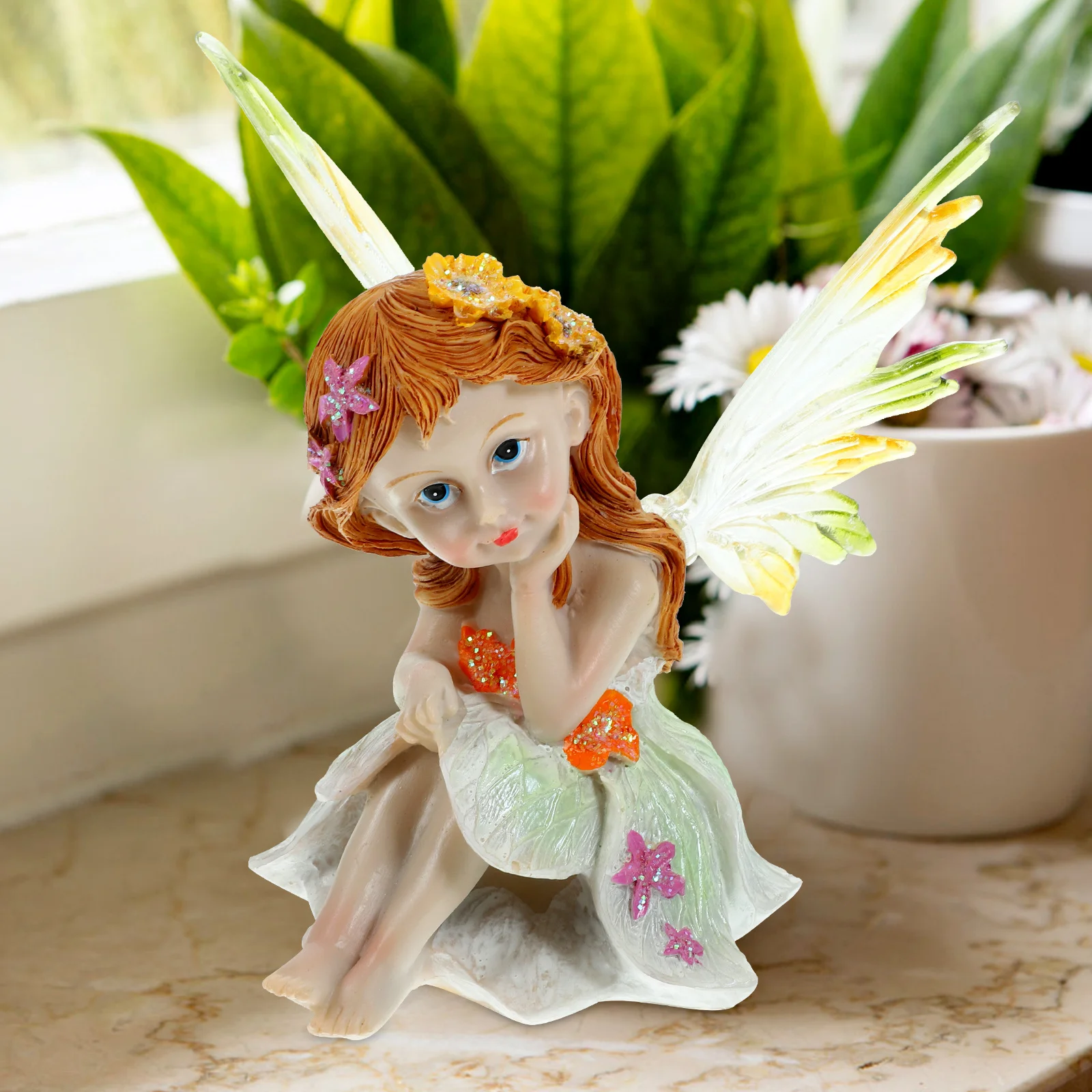 

Durable Resin Garden Fairy Miniature Ornament for Flower Pot Desktop Resin Art Crafts Adorable Decor Miniature Figurines