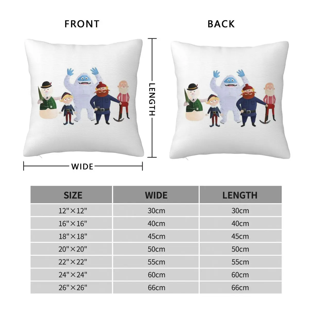 Rudolph The Red-Nosed Reindeer Square Pillowcase Polyester Linen Velvet Pattern Zip Decorative Sofa Cushion Case