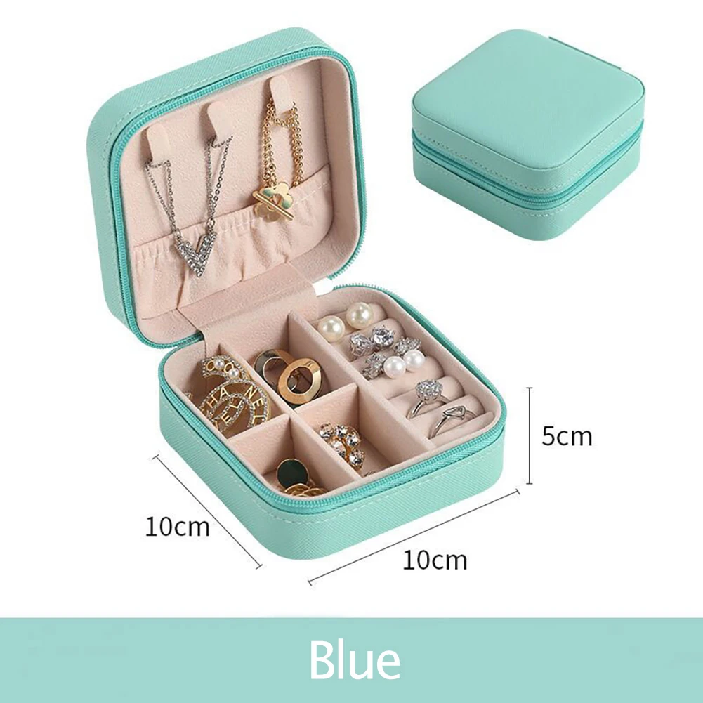 10*10*5cm Jewelry Storage Box Earrings Necklace Ring Jewelry Organizer Display Portable Travel Storage Organizer Jewelry Case