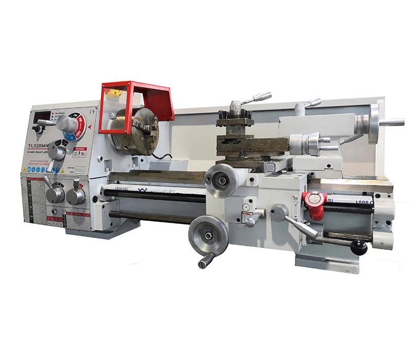 TL320MV*750mm Variable Speed 38mm Spindle Bore Mini Metal Bench Lathe