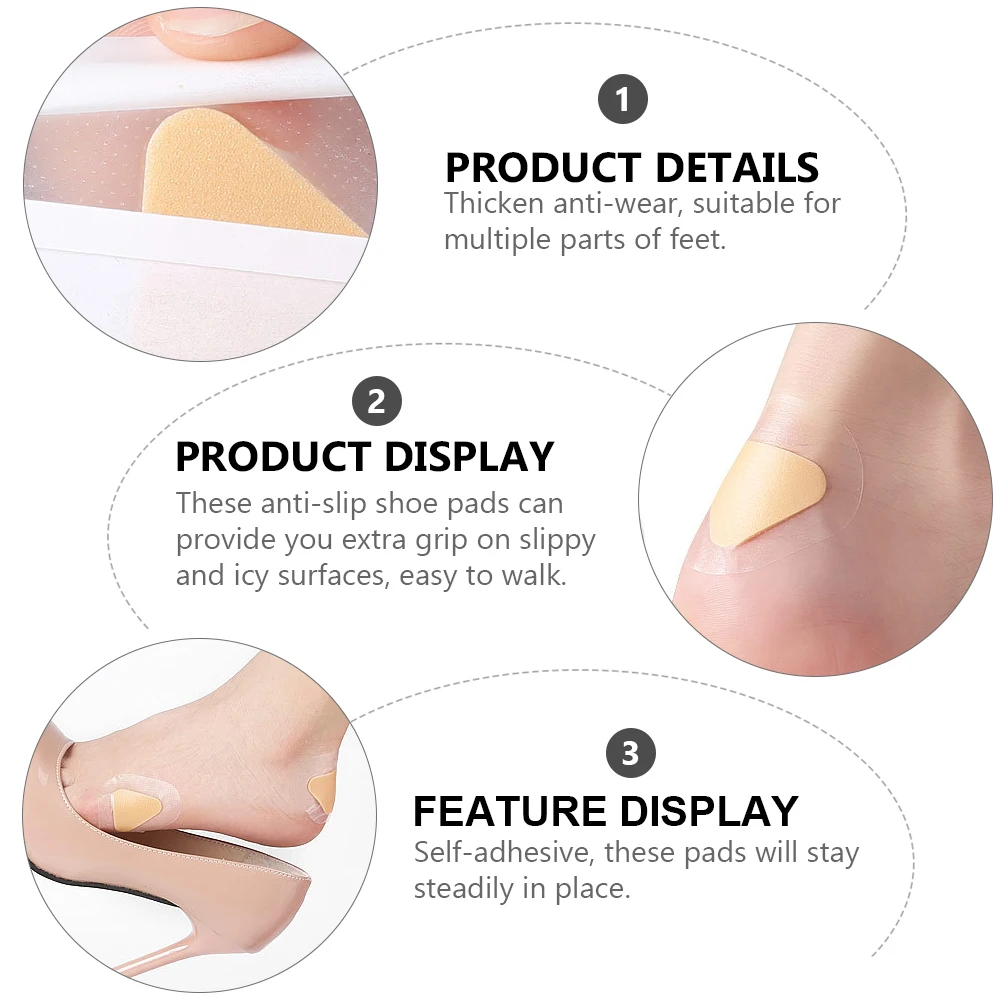 

24pcs Anti-Wear Stickers Thick Pe Foam Shoe Pads Slip Resistant Foot Cushions High Protectors Creative Heel Stickers Feet