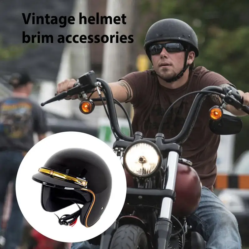 Motorcycle Hats Visor Shield Black 3-Snap Motorcycle Helmet Peak Lens Open Face Sun Anti-UV Anti-fog Black/ transparent  Visor