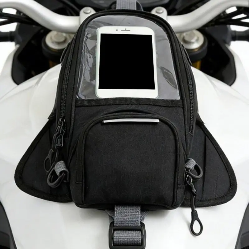 M76E Motorrad-Tankrucksack mit Telefon-Sichtfenster und strukturierter Aufbewahrung – Detail 4