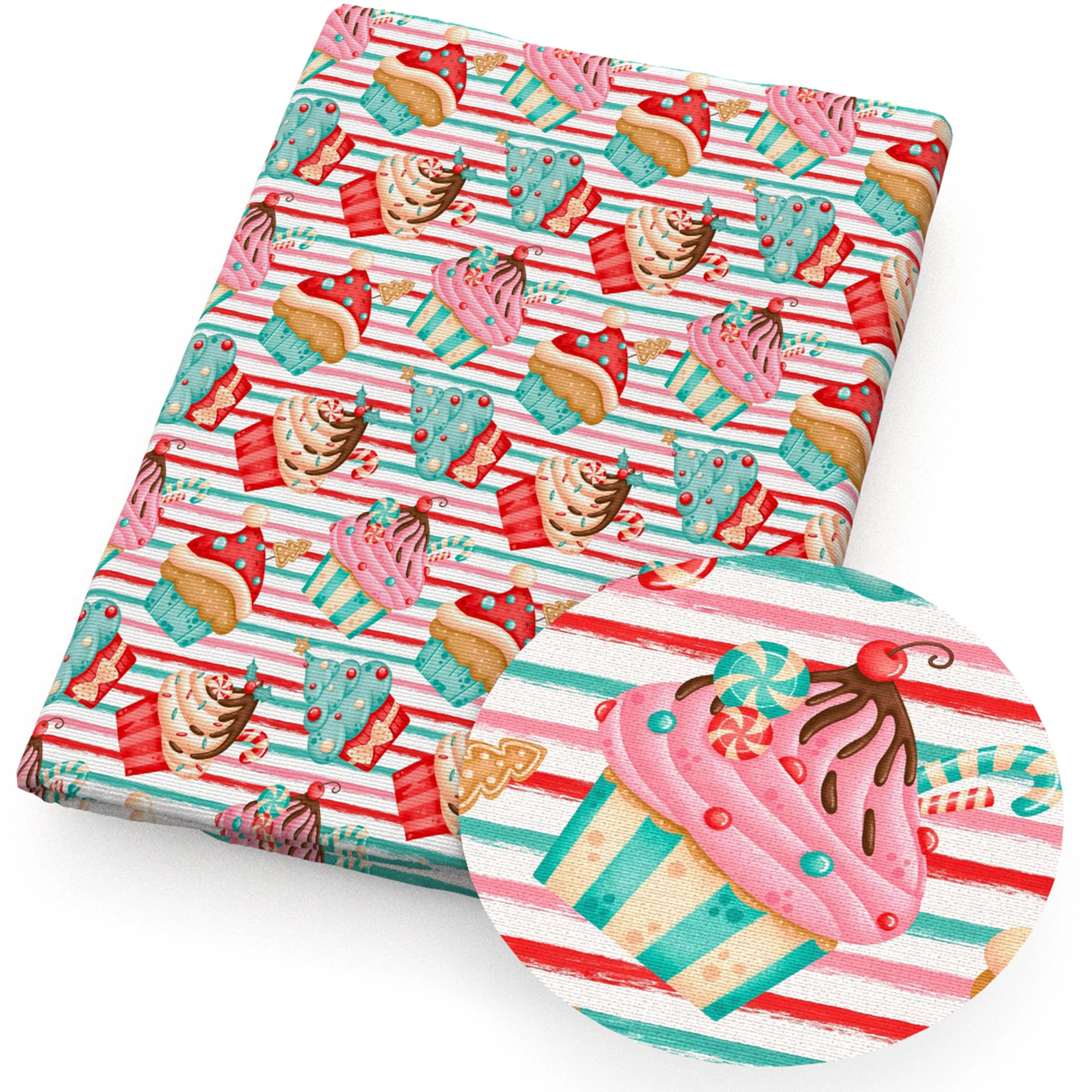 50*145cm Kuchen Patchwork bedrucktes Polyester-Baumwoll gewebe zum Nähen von Stepp stoffen Handarbeit material DIY hand gefertigt