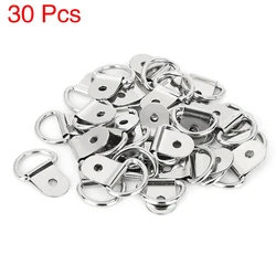 30pcs Silvery D Shape Pull Hook Tie Down Anchors Ring Iron Stainless Steel Cargo Tie Down Ring for Car Truck Trailers RV Boats