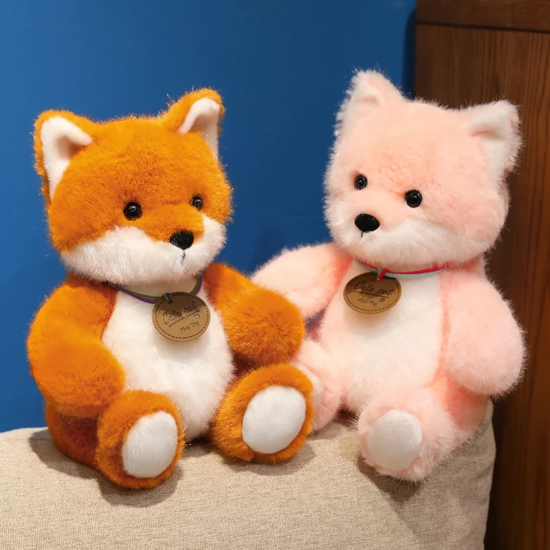 

New Medal Fox Plush Toys High Quality Fluffy Cartoon Fox Doll Lovely Warm Kids Companion Desktop Decor Birthday Xmas Gift