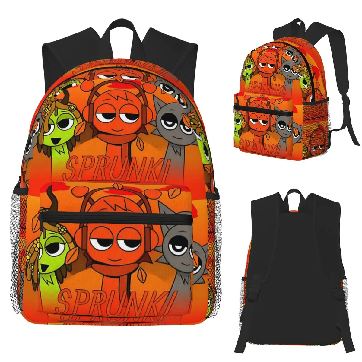 

Sprunki Cartoon Incredibox Game Student Backpack School Bag Hiking Travel Daypack for Boys Girls Fashion Bookbag Shoulder Bags