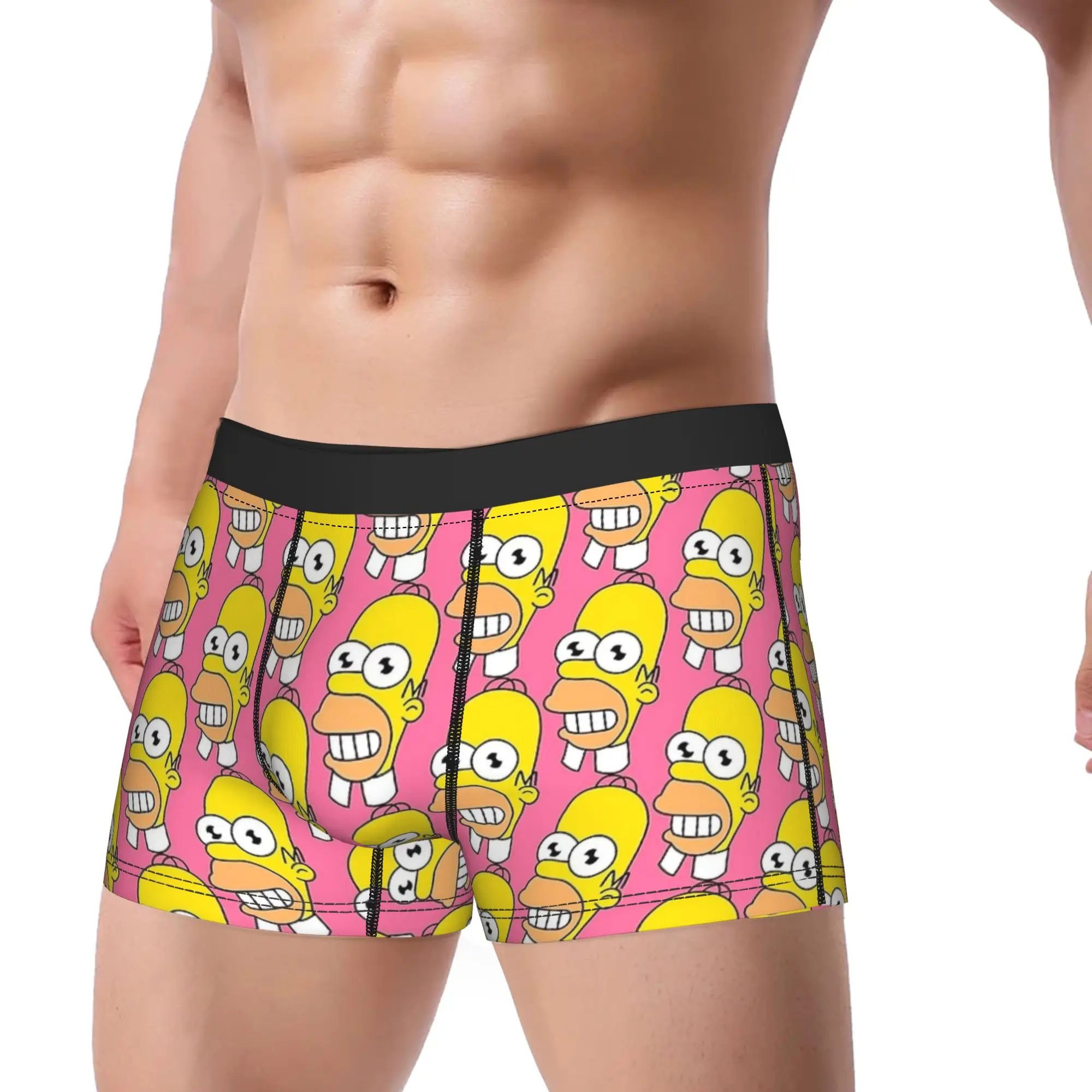 Mr Sparkle S-Simpsons Boxershorts  3D Pouch Underwear Trenky Pattern Boxer Brief Comfortable Males Panties Plus Size 2XL