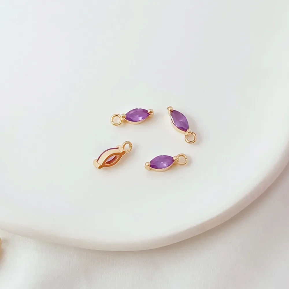 قلادة من الزركون المرصعة بالذهب عيار 14 قيراط، سوار مصنوع يدويًا، قلادة، إكسسوار، أقراط