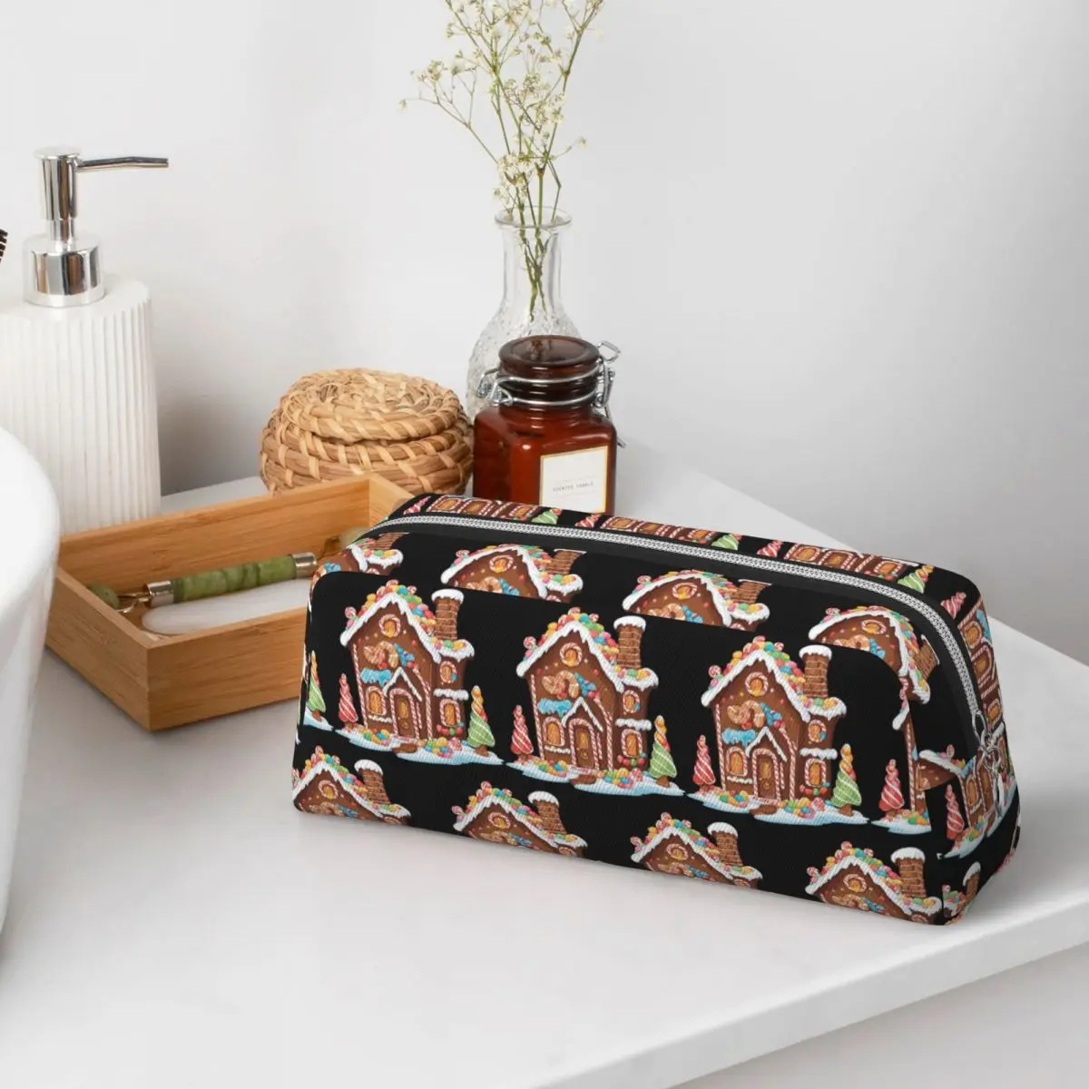 Whimsical Gingerbread House Full Of Joy Pencil Cases for Student Gifts Pen Box Pencil Bag Pencil Pouch Pen Holder