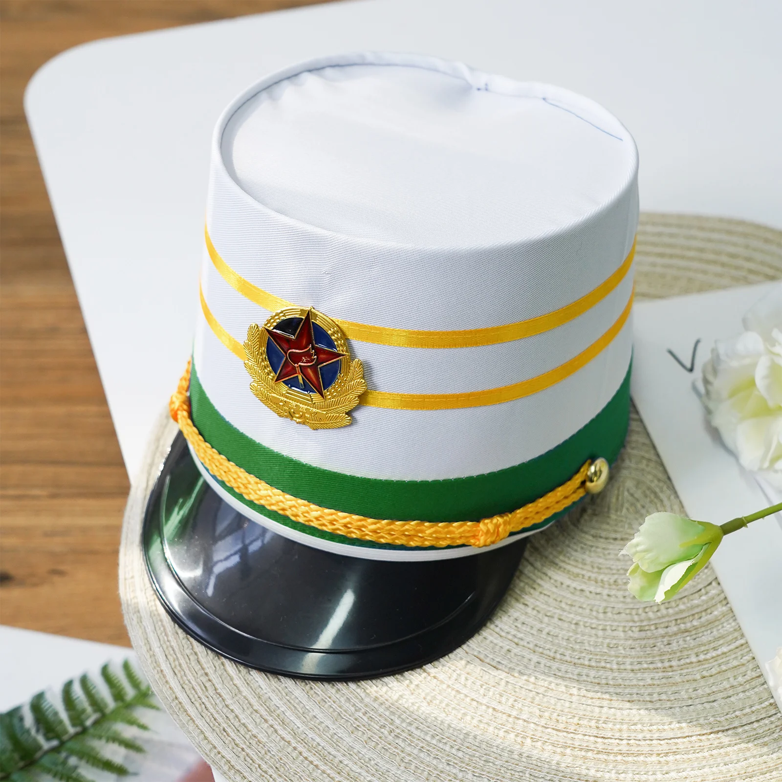 America Drum Marching Band Hat Tassel Military Royal Soldier Top Hat Kids Halloween Carnival Cosplay Performance Cap Accessory