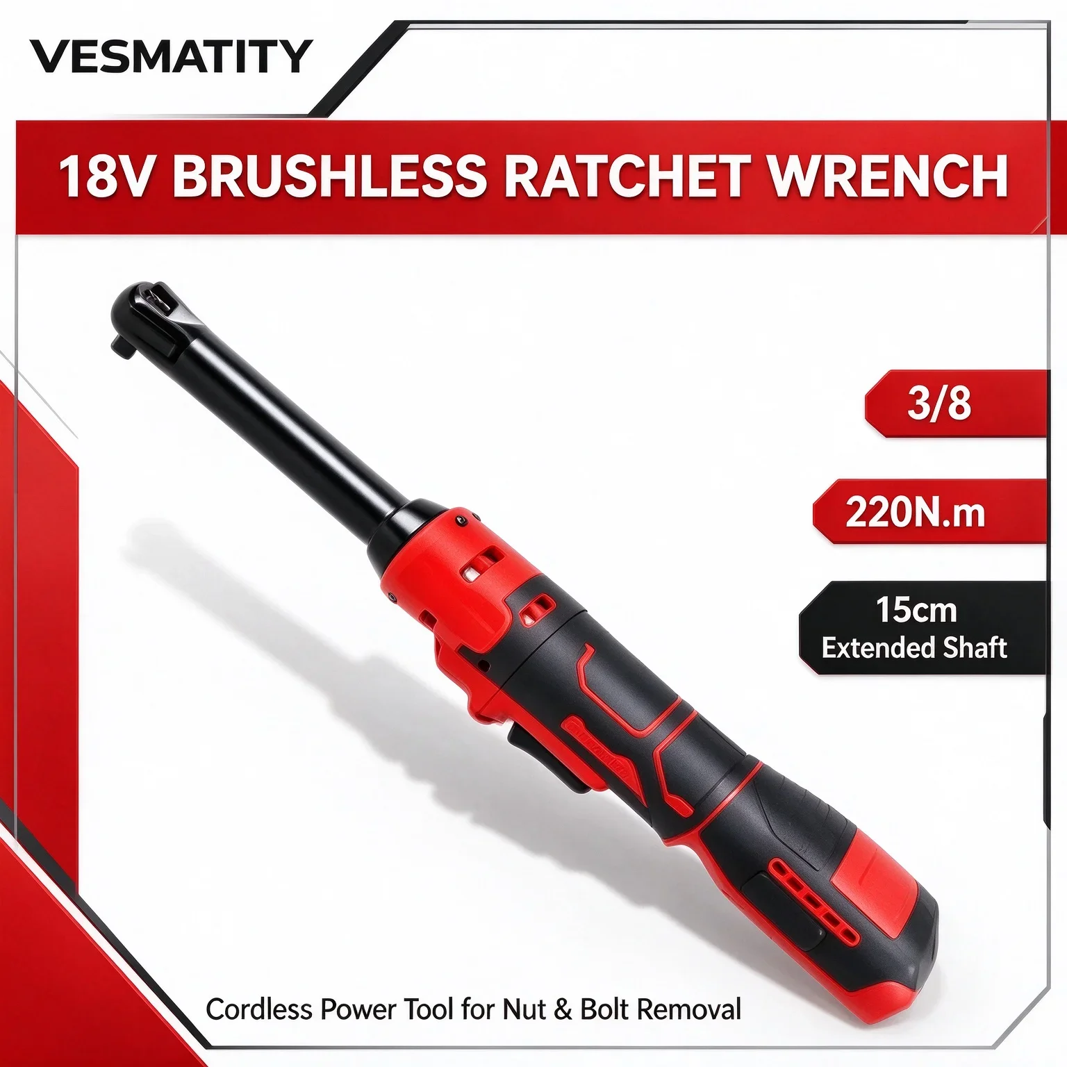 18V Brushless Electric Ratchet Wrench 3/8