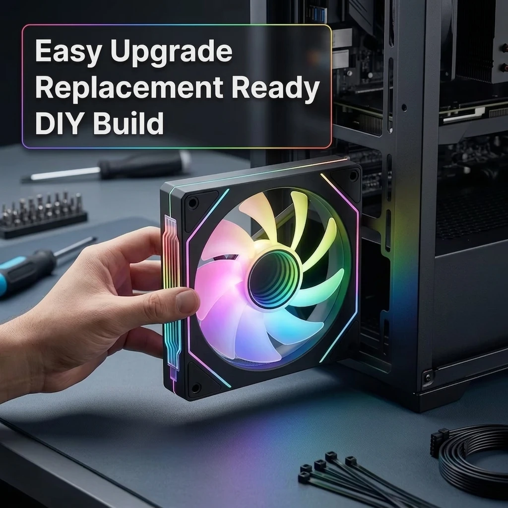Prism 5 Pro 12CM ARGB Case Fan Silent PWM 120mm PC Cooling Fan High Airflow RGB LED Quiet Computer Chassis Fan 5V 3Pin ARGB Sync image 6