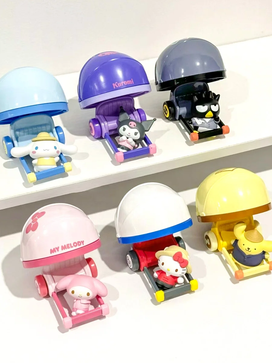 

Sanrio Rickshaw Series Figures Blind Box Collection Cinnamoroll Hello Kitty Kouromi Pompompurin Melody Kids Girl Birthday Gifts