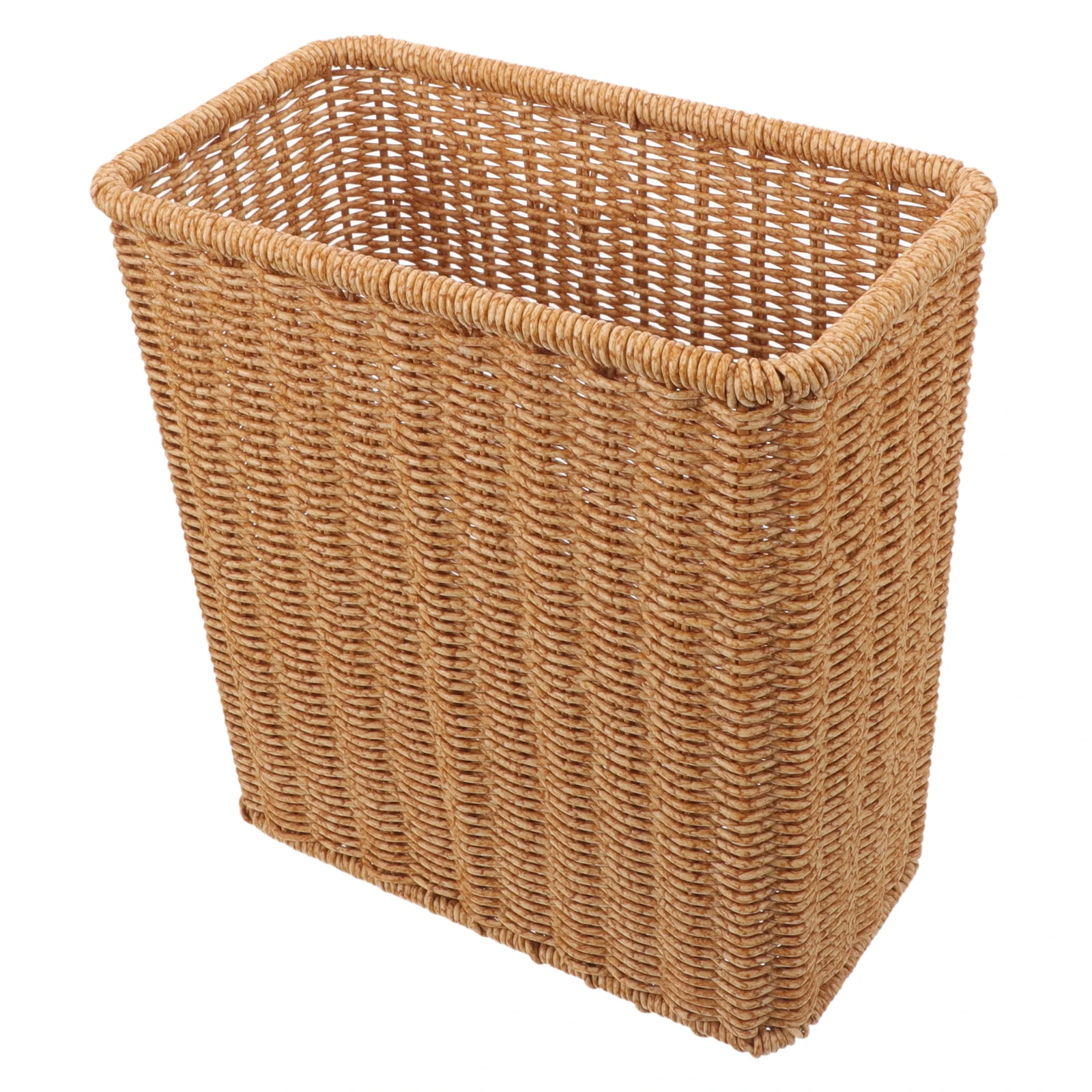 

Crevice Trash Can Woven Bathroom Waste Basket Storage Small Bin Home Kitchen pastoral style rustic trash can basket