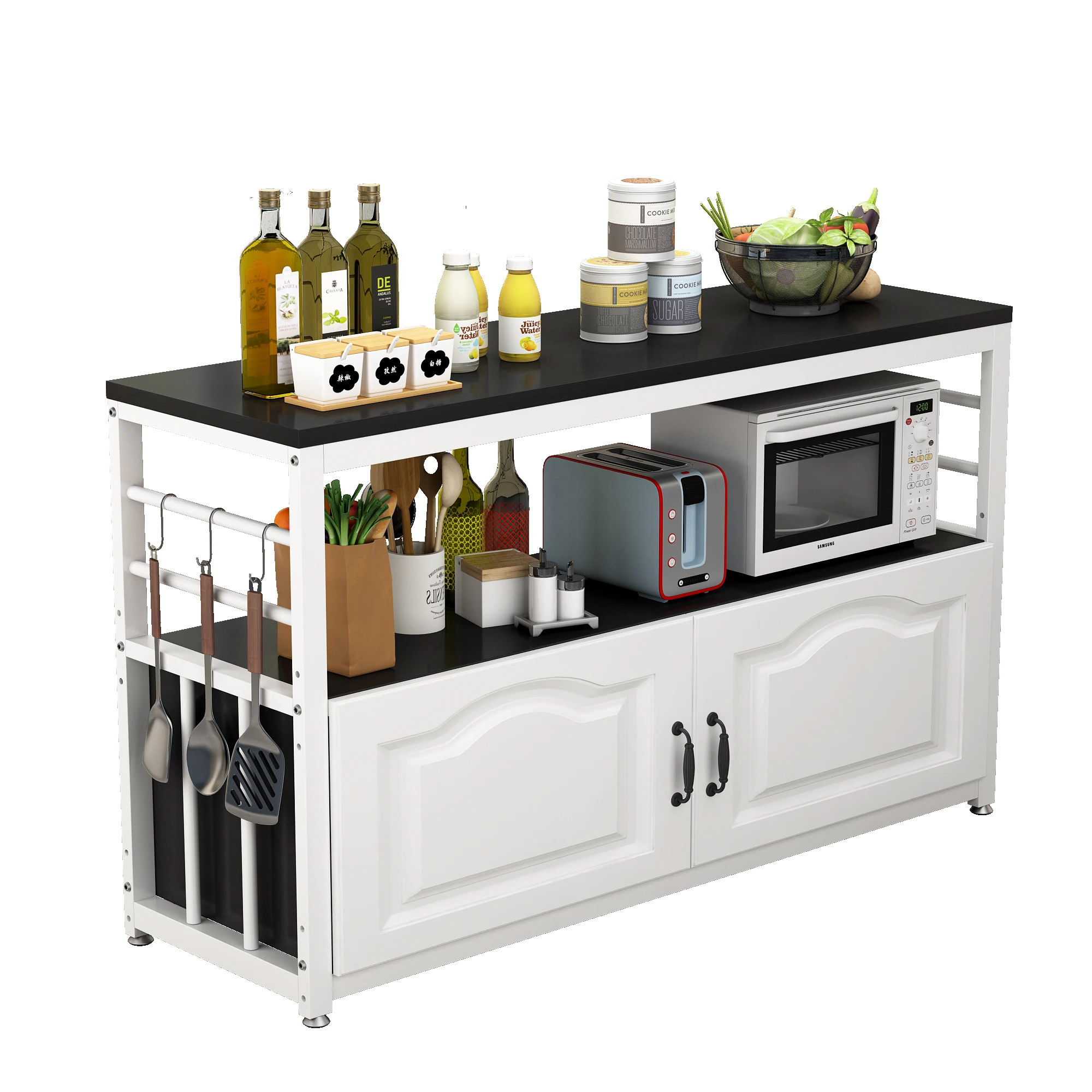 Zl Kitchen Floor Storage Rack with Cabinet Storage Cutting Shelf