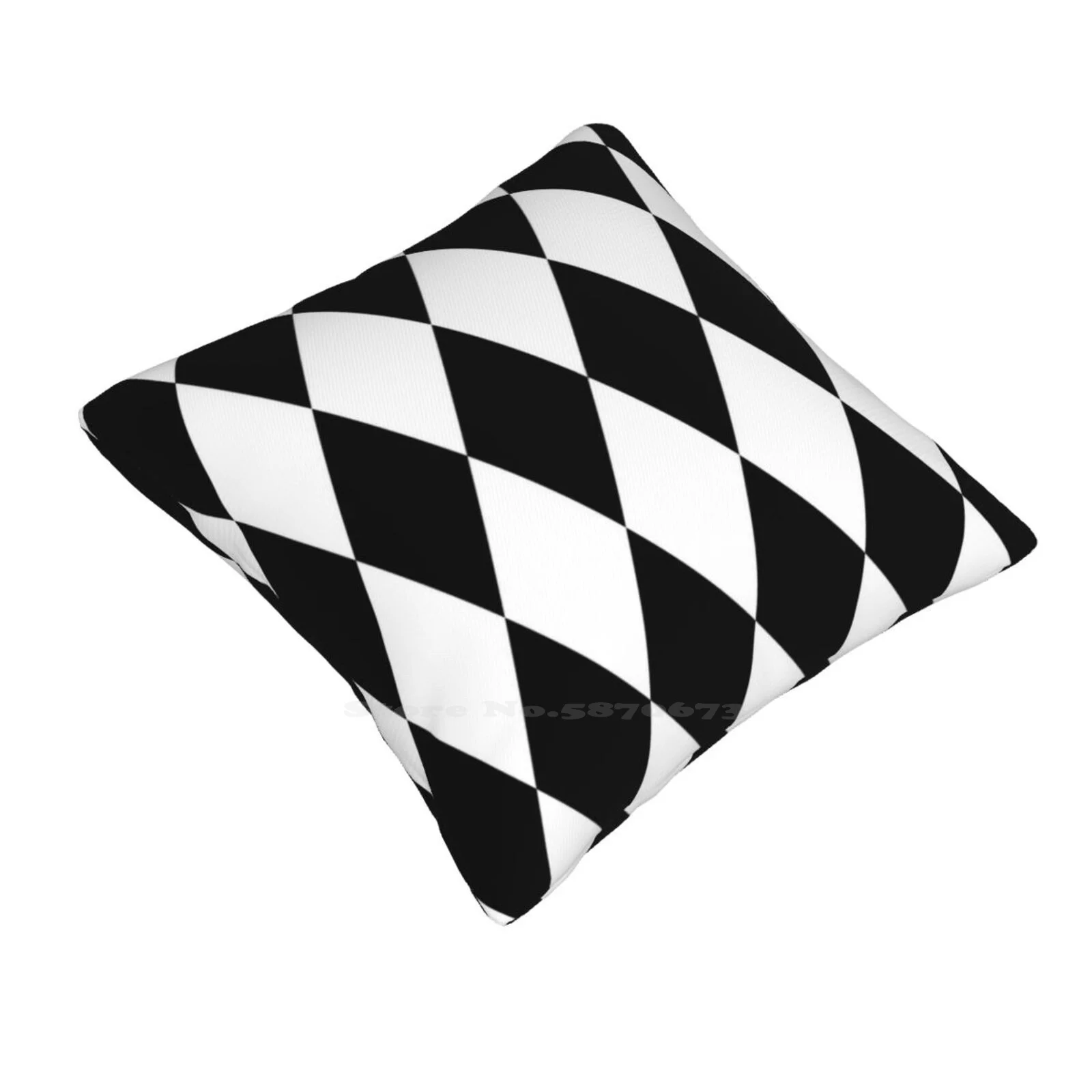 Fabric Balck White Colors Funny Cute Decor Square Pillowcase Clown Circus Carnival Pattern 15 Different Halequin Black And