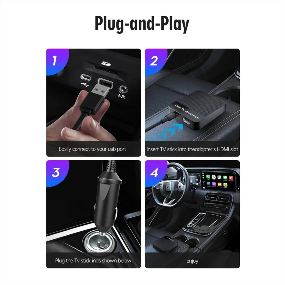 Special Offer-Car TV Assistant Box for Wired CarPlay Cars 2.4G+5GHz BT5.0 Support -Compatiable Multimedia Adapter Wireless CarPl