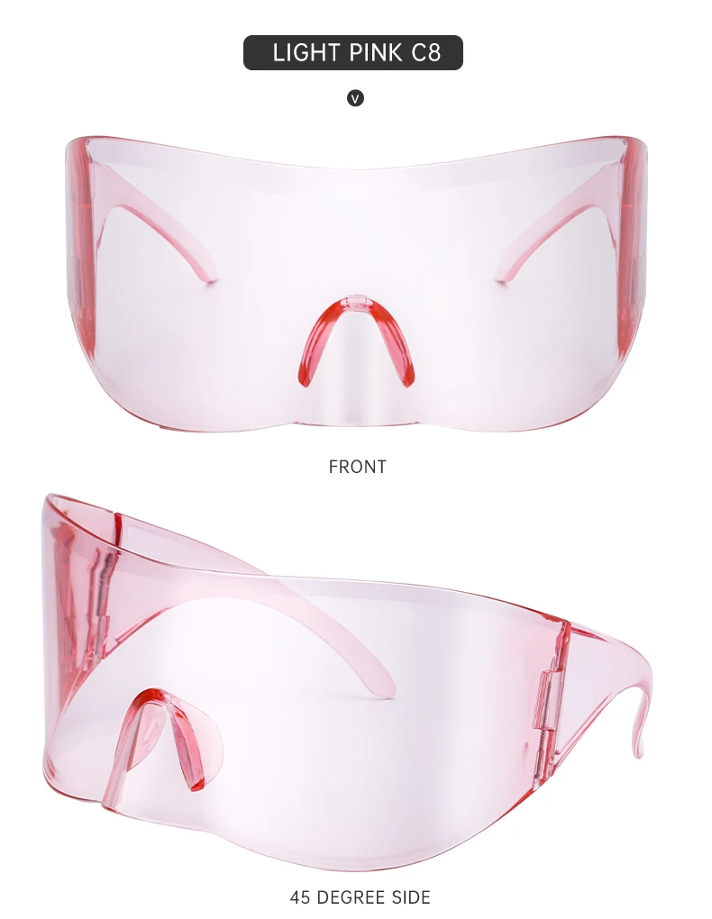 Rechteckige Masken-Sonnenbrille für Damen und Herren 2026 Luxusmarken-Designer Punk Sonnenbrille Steampunk Y2k Übergroße Shield-Brille – Detail 20