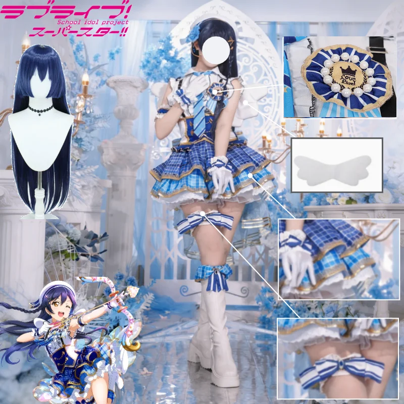 

Love Live Sonoda Umi Cosplay Costume Wig Blue Cupid Lolita Dress Accessory Set Halloween Party Virtual Idol Sonoda Umi Suits