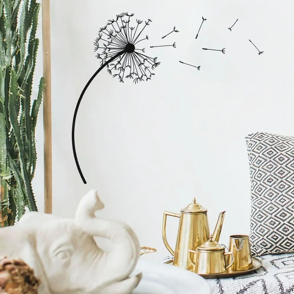 Minimalist Dandelion Wall Decal Just Breathe Inspirational Sticker For Home Interior Living Room Bedroom Wall Art