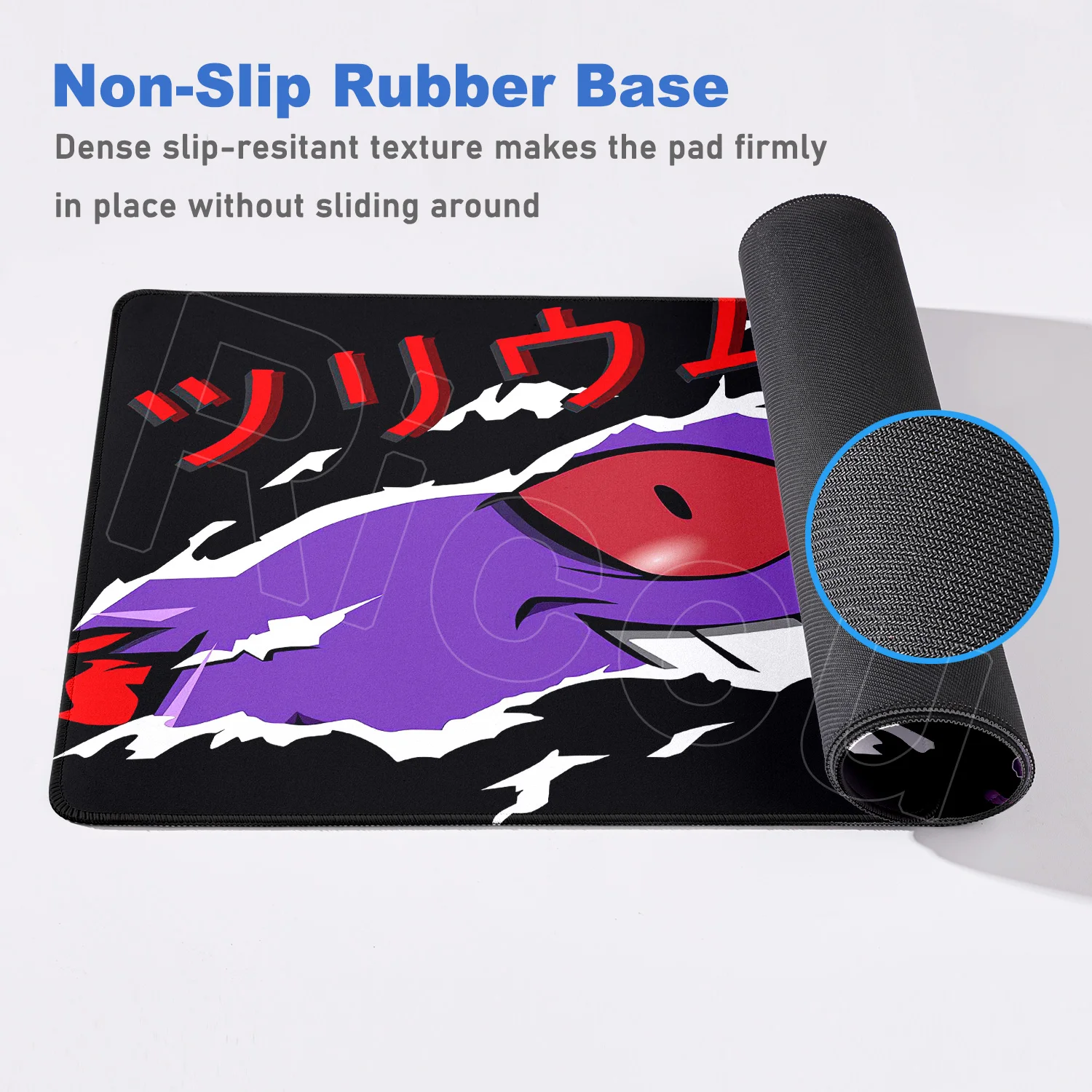New HD Printing Large MousePads P-pokemon Gengar Cute Desk Mat Gaming Mousepad Lock Edge Non-Slip Rubber Base Extended Mouse Pad