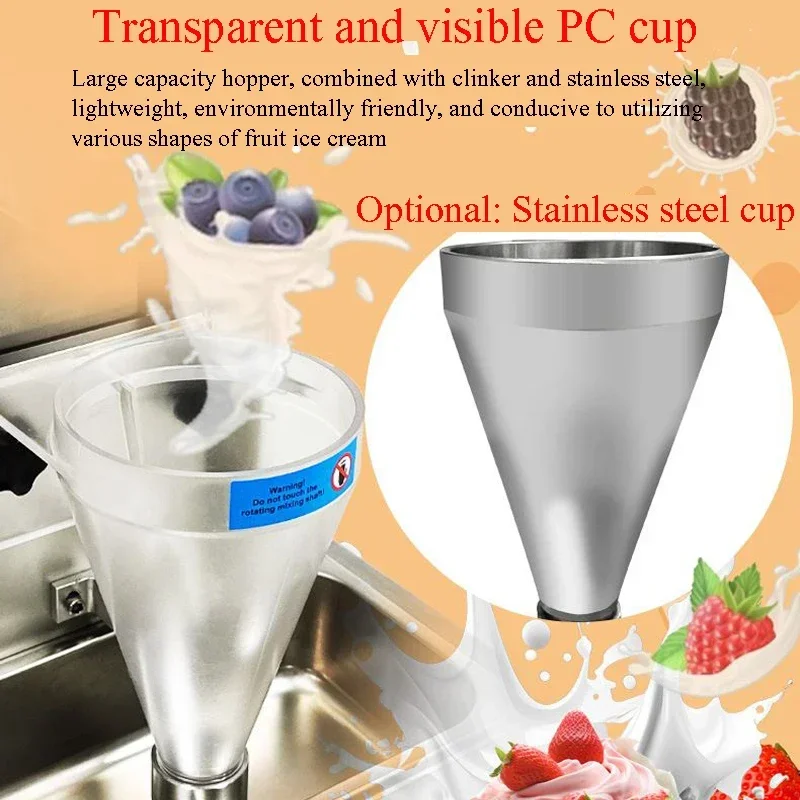 

Коммерческий автоматический миксер для мороженого, машина для розлива замороженного мягкого мороженого, блендер для йогурта с ложками