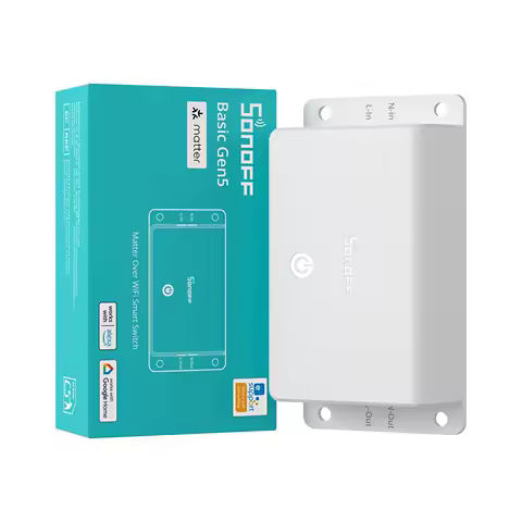 SONOFF Basic Gen5 Matter Over WiFi Smart Switch BASIC-1GS Matter Protocol Large Touch Surface Reliable Work With Apple Ecosystem