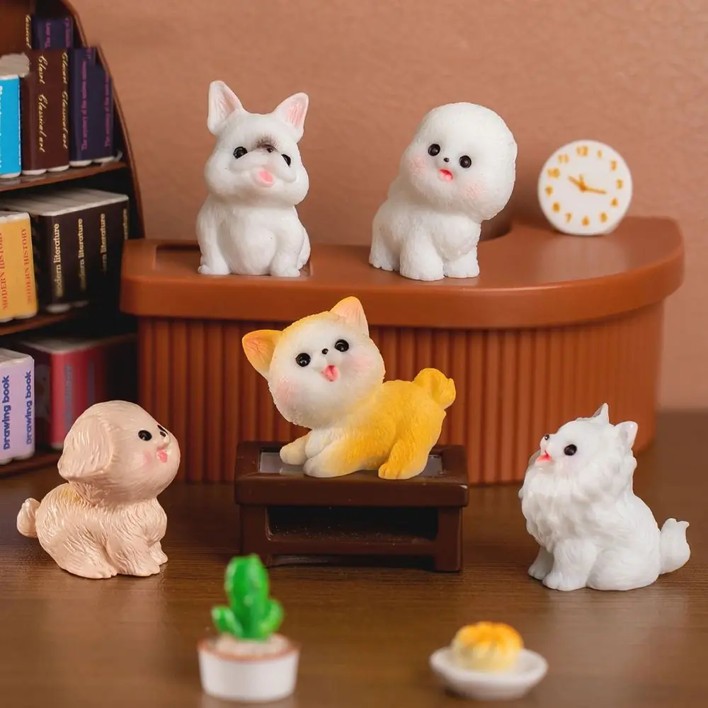 Cute Miniature Animal Figurine Garden Ornament DIY Micro Landscaping Fairy Garden Desktop Puppy Figurine Home Decor