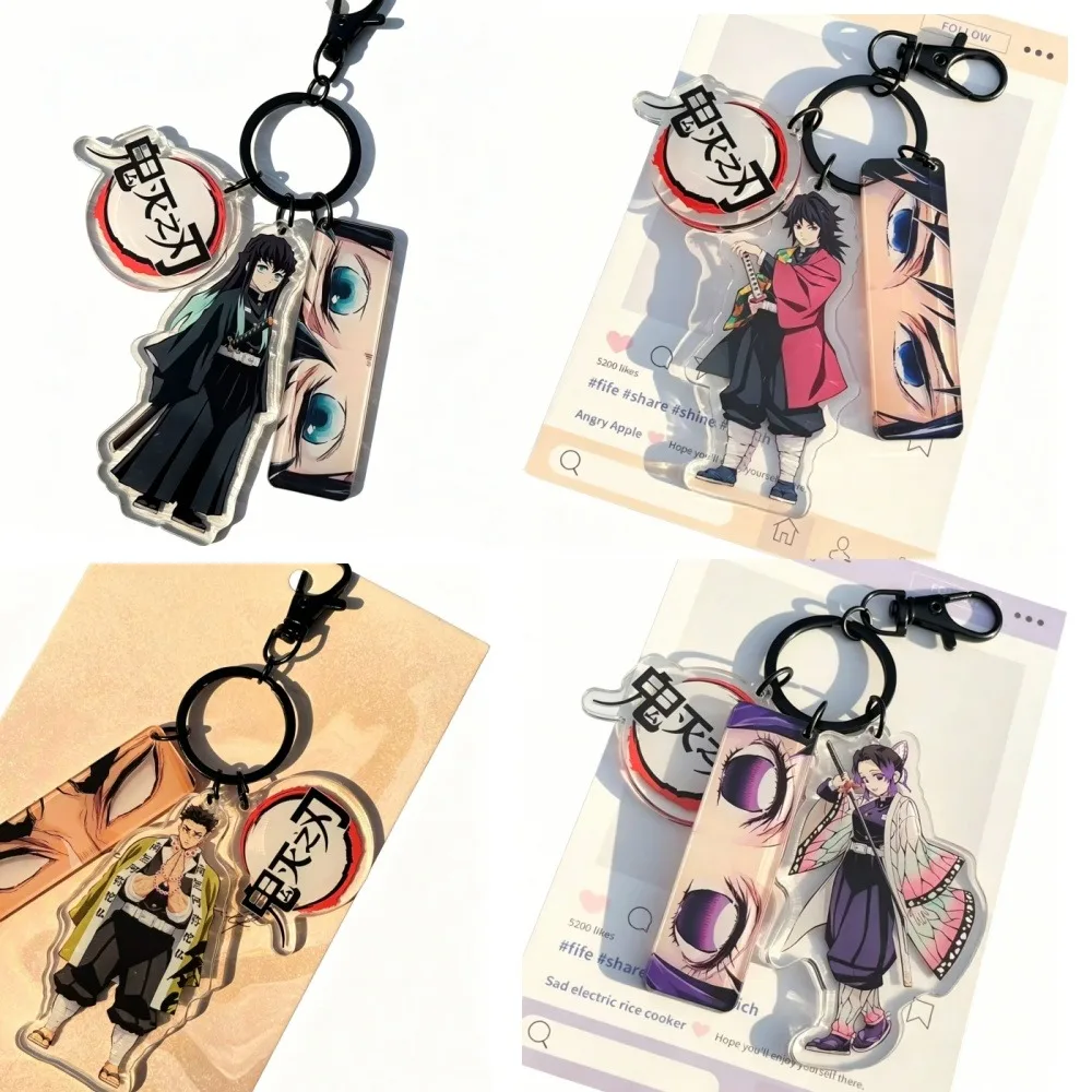 Llavero de acrílico – Colgante para bolso con personajes de Tokitou Muichirou, Kochou Shinobu y Tomioka Giyuu