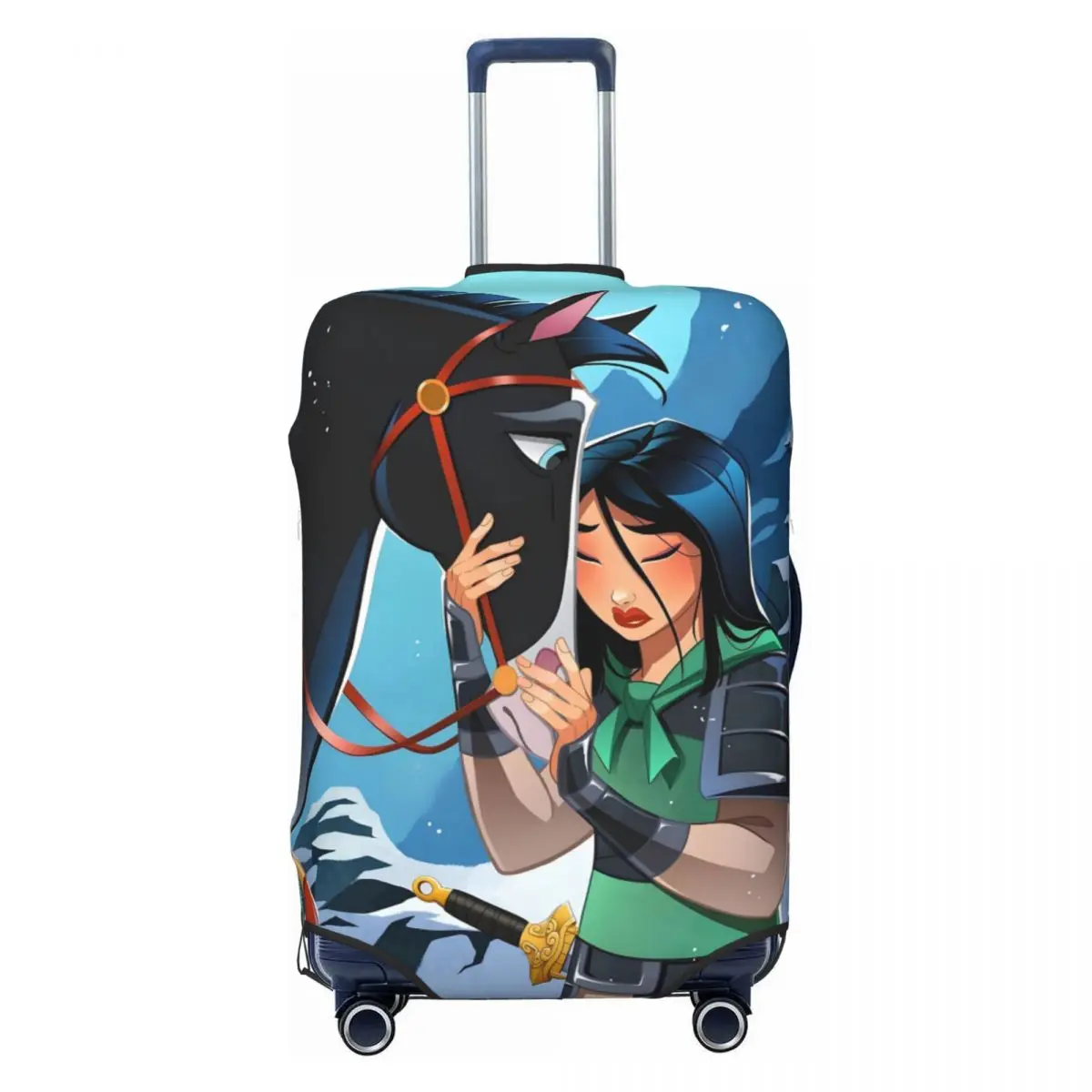 

Custom Mulan Luggage Cover Funny Brave Hero Cute Princess Pattern Suitcase Protector Covers Suit For 18-32 inch