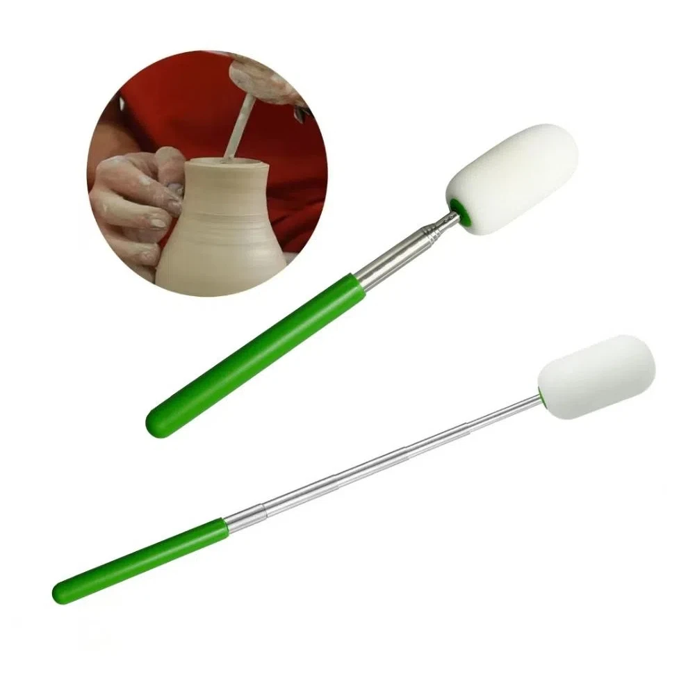 Telescoping Pottery Absorbent Sponge Stick DIY Retractable Ceramic Throwing Stick Water Removal Modeling Pottery Trimming Tools