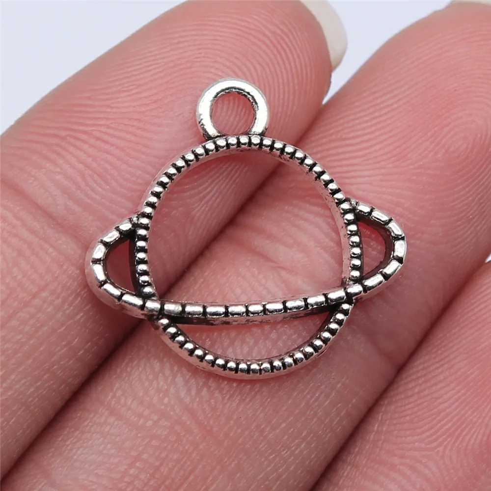 10pcs 24x21mm Antique Silver Color Universe Charms For Jewelry Making B15271